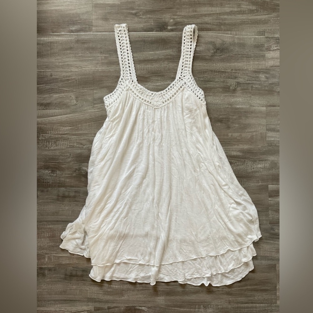 Zara White Crochet Strap Dress